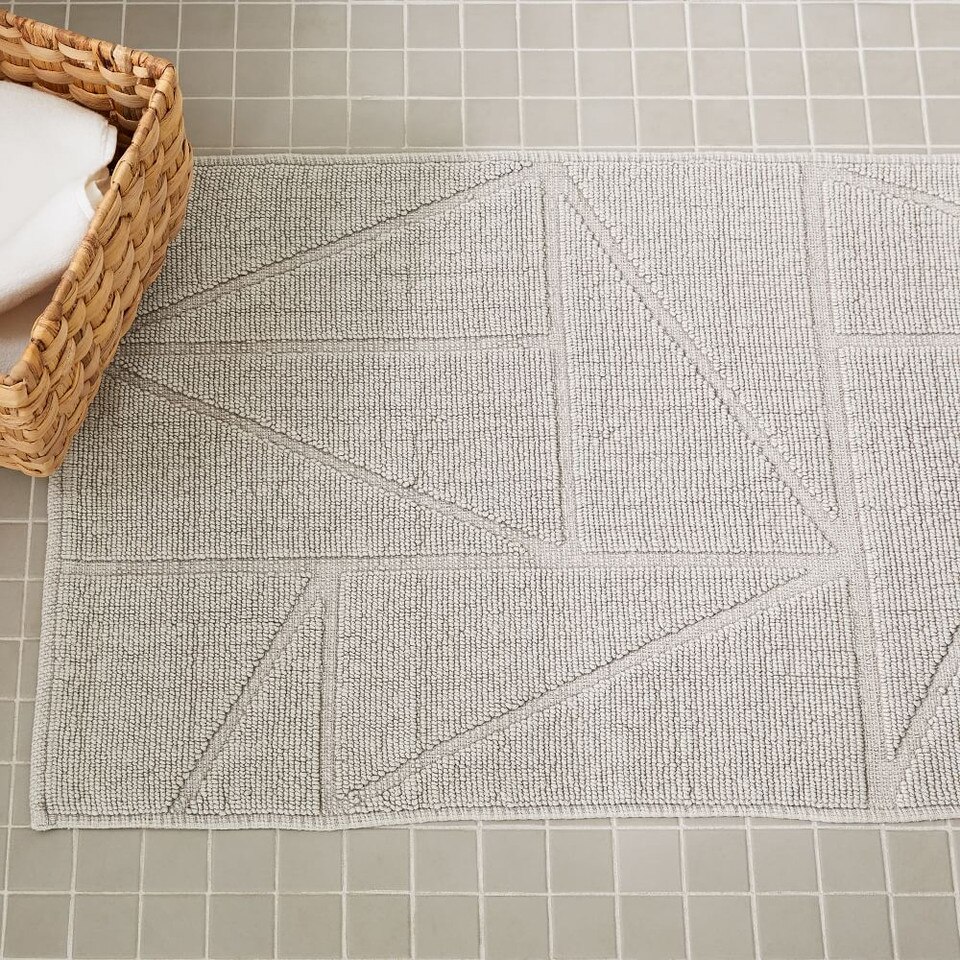 Organic Triangle Sculpted Bath Mat West Elm UK
